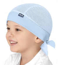 Bandamka, chusta na głowę dla chłopca z siateczki, Mornar, niebieska , 44-50 cm