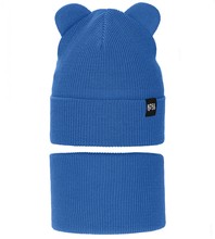 Komplet wiosenny/jesienny dla chłopca, czapka i komin, niebieski (4), Jragan, 45-49 cm