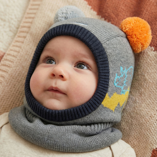  Kominiarka zimowa dla chłopca, szara, Sonny, 44-48 cm 