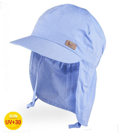 Czapka safari, wiązana, dla chłopca, filtr UV +30, niebieska, Nikita, 49-52 cm