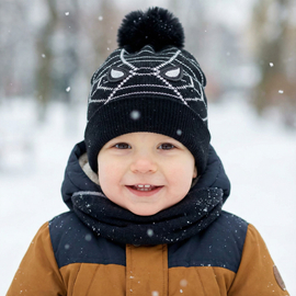 Czapka dla chłopca, Spiderman, podszyta futerkiem, czarny,  44-48 cm
