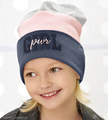 granat navy/pudrowy róż/szary