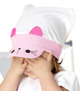 Chustka na głowę dla dziewczynki na lato, Malles, róż jasny,44-46 cm