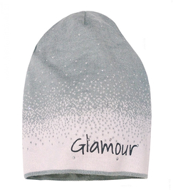 Czapka wiosenna-jesienna dla dziewczynki, Pascuala, róż+szary, 48-52 cm