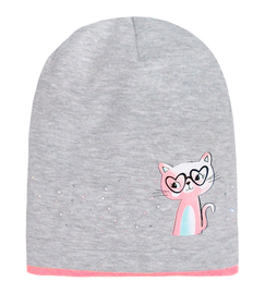 Czapka wiosenna - jesienna, dla dziewczynki, szara, Lotia, 52-54 cm