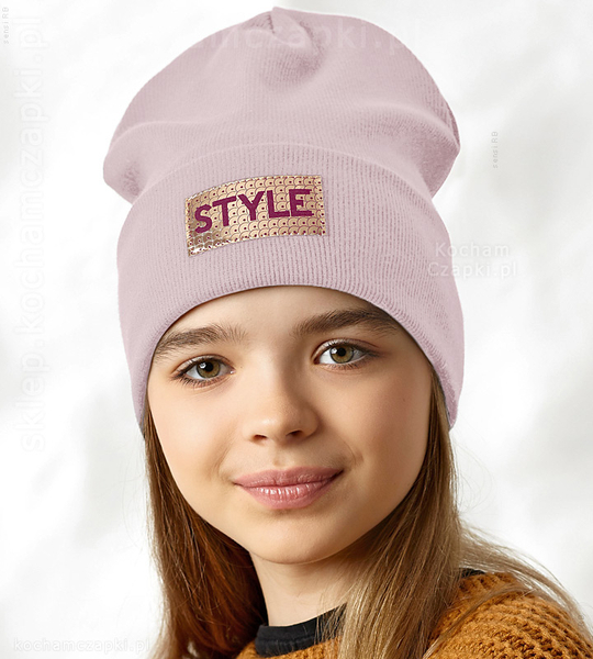 Ciepła czapka jesienna/ wiosenna z bawełny prążkowanej, Satomi rozm. 55-57cm