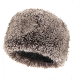 Czapka z futra ekologicznego, zimowy toczek futrzany, Loqly, beżowa, 54-55 cm