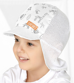 Czapka na lato dla chłopca, z siateczką, Botish, biała, 49-51 cm