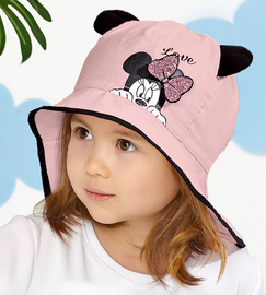 Kapelusz dla dziewczynki, z myszką i uszami Minnie, brudny róż, Ellisa, 46-48 cm