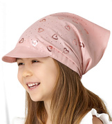 Chustka z daszkiem, na gumce, na głowę dla dziewczynki, Somea, brudny róż, 52-54 cm