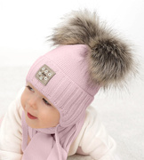 Czapka i szalik dla dziewczynki, Jazona, liliowy, 42-44 cm