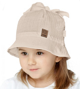 Kapelusz muślinowy dla dziewczynki, beżowy, Tamaita, 46-48 cm