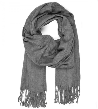 Szalik damski cienki z frędzlami – miękki, poliestrowy, na jesień i zimę