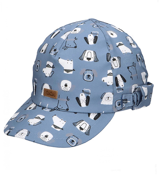 Czapka z daszkiem dla dziecka, UV i ochrona karku dla chłopca, Ferguson, niebieski, 50-53 cm