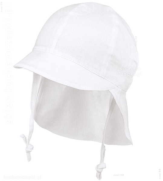 Czapka na lato dla chłopca, biała, lniana, Freddo, rozm. 46-48 cm