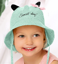 Kapelusz dla dziewczynki, Sweet Day, miętowy, 48-50 cm