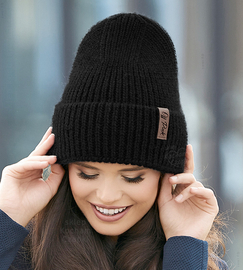 Czapka wełniana damska, Nuraxi, czarna, 55-58 cm