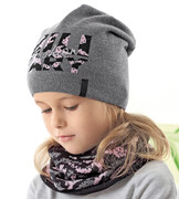 Czapka i komin dla dziewczynki, komplet wiosenny-jesienny, Lindita, 49-52 cm