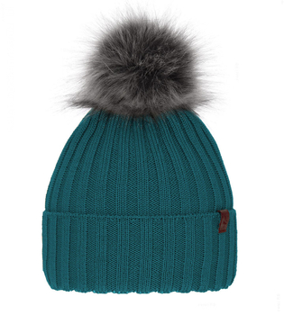 Czapka zimowa damska, z wełną merino, Texa, szmaragdowa, 55-60 cm	