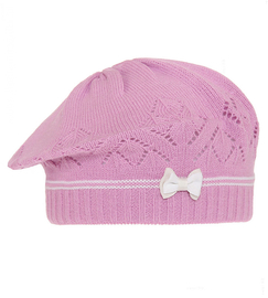 Beret dla dziewczynki wiosenny, różowo-fioletowy, Bimini, 49-52 cm