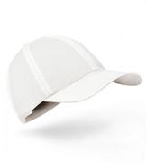 Czapka z daszkiem, damska, lniana, biała (80% len), 54-56 cm