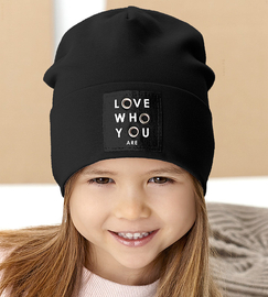 Czapka dla dziewczynki, wiosenna-jesienna, czarny, Liefde, 48-50 cm