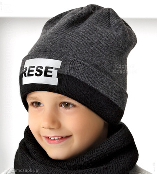 Czapka chłopięca, zimowa, klasyczna z odblaskiem Reset rozm. 50-53 cm
