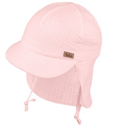 Kapelusz dla dziewczynki, czapka safari, z muślinu, róż jasny, Leviatto, 46-49 cm