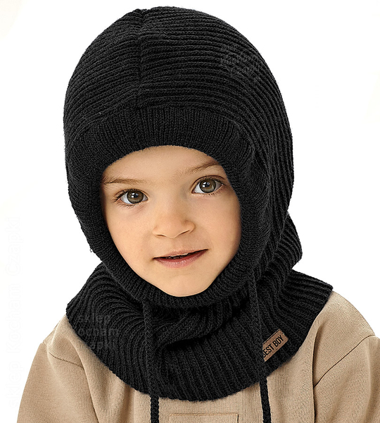 Kominiarka dla dziecka, jesień/zima, Febrero, czarny, 46-52 cm