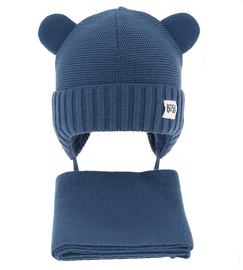 Czapka i komin dla chłopca, komplet na zimę, Nolicio, niebieski, 42-44 cm