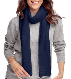 Szalik damski zimowy z angorą, granatowy