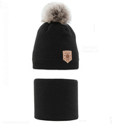 Komplet na łagodną zimę / jesień Apolio, czarny, 48-50 cm