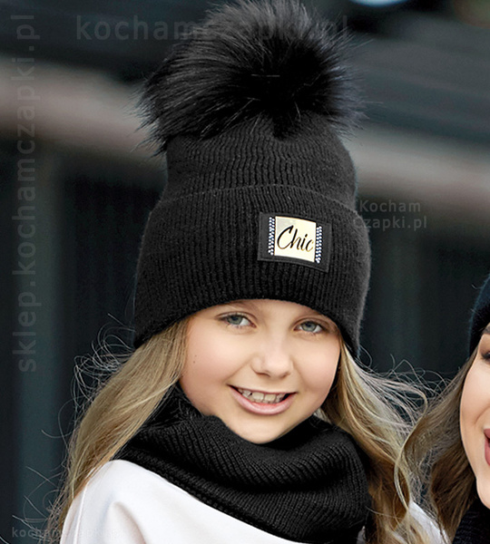 Modna czapka i komin zimowy Editie Young, rozm. 50-54 cm