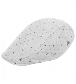 Kaszkiet męski na lato, K-8-4, szary w kotwice, 56-59 cm