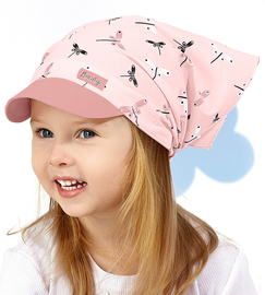 Chustka z daszkiem dla dziewczynki, róż pudrowy,  Sivia, 46-50 cm