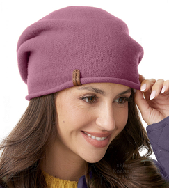 Czapka wełniana damska, zimowa/jesienna, Gabbela, wrzosowy, 56-60 cm
