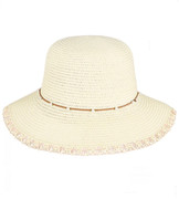 Kapelusz damski letni, ze średnim rondem, kremowy, 56-57 cm