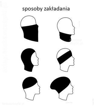 Komin elastyczny dziecięcy, na szyję, na głowę, kominiarka, opaska