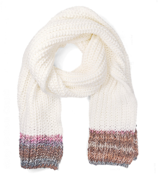 Czapka i szalik damski, komplet zimowy, z polarem, Borgata, mleczny + wzór (15) , 56-58 cm