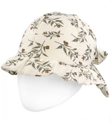 Kapelusz muślinowy dla dziewczynki, oliwki, KP01, regulowany obwód 46-53 cm