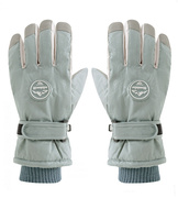 Rękawiczki zimowe chłopięce, rękawice narciarskie, ocieplone futerkiem, RN023, miętowe, 13 -16 lat