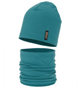 Czapka i komin dla chłopca, komplet wiosenny/jesienny, Boohart, zielony, 52-54 cm