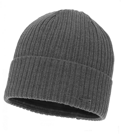 Czapka zimowa męska, 50% merino, podszewka polar, Labrot, ciemny szary, 55-57 cm