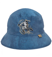 Kapelusz na lato dla chłopaka, Bucket Hat, Biker, granatowy, 52-54 cm