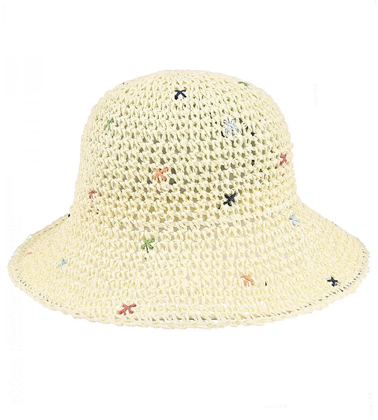Kapelusz damski letni, z małym rondem, Kappis, ecru, 55-57 cm