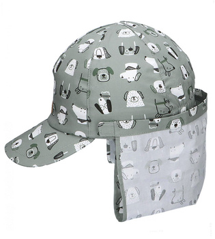 Czapka z daszkiem dla dziecka, UV i ochrona karku dla chłopca, Ferguson, zielony, 50-53 cm