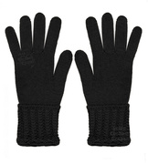 Rękawiczki merino damskie, wełna 100%, Kendall, czarny, M/L