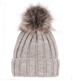 Czapka damska zimowa, podszewka polar, Komma, beżowa, 56-60 cm