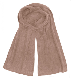 Szalik damski, ekskluzywny,  z alpaki, brązowy
