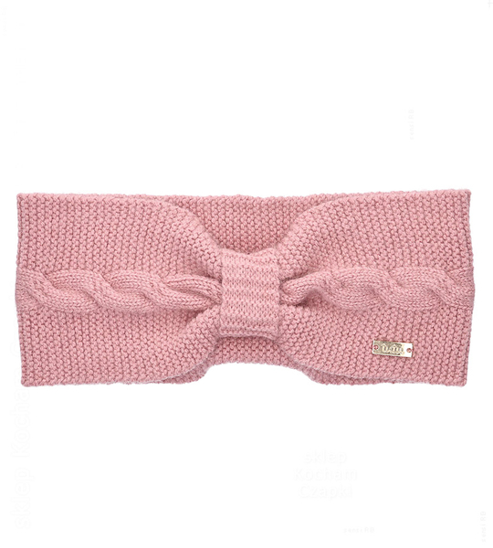 Opaska damska na głowę, wełna merino i kaszmir, damska, Venicia, różowa, 54-58 cm